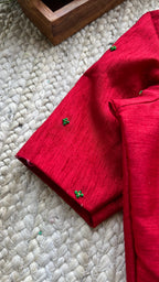 Maroon silk heavy hand worked blouse