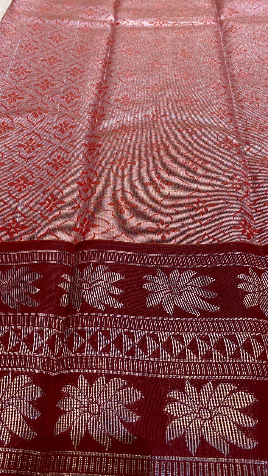 Tissue organza floral silk saree with blouse - Threads
