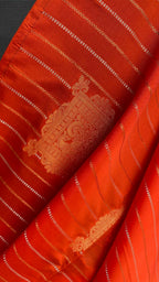 Orange and Purple Silk saree with blouse - Threads