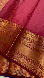 Sea blue silk saree with blouse - Threads