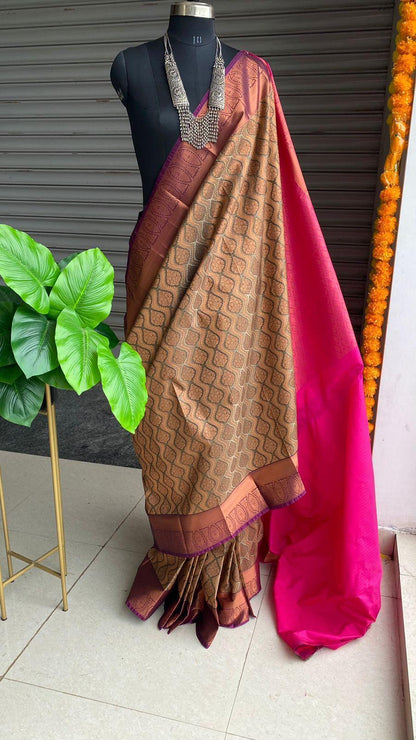 Banarasi semi-silk saree with blouse
