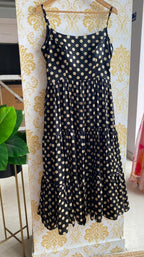 Black Silk satin 3 layered dress - Threads