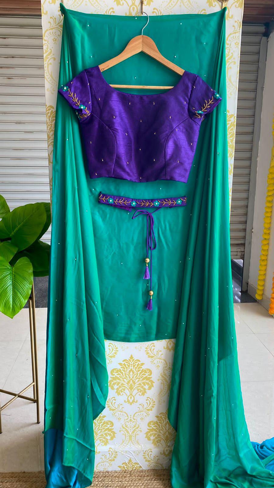 Buy 54/3XL Size Semi Stitched Closed Neck Plus Size Sarees Online for Women  in USA