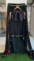 Black Bird heavy design hand worked blouse