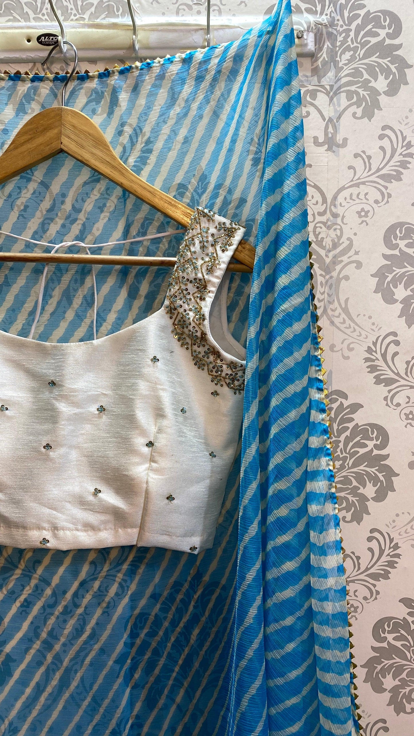 White Sleeveless handmade blouse - Threads