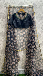 Threads New Black Silk Jewel Neck blouse Series - Threads