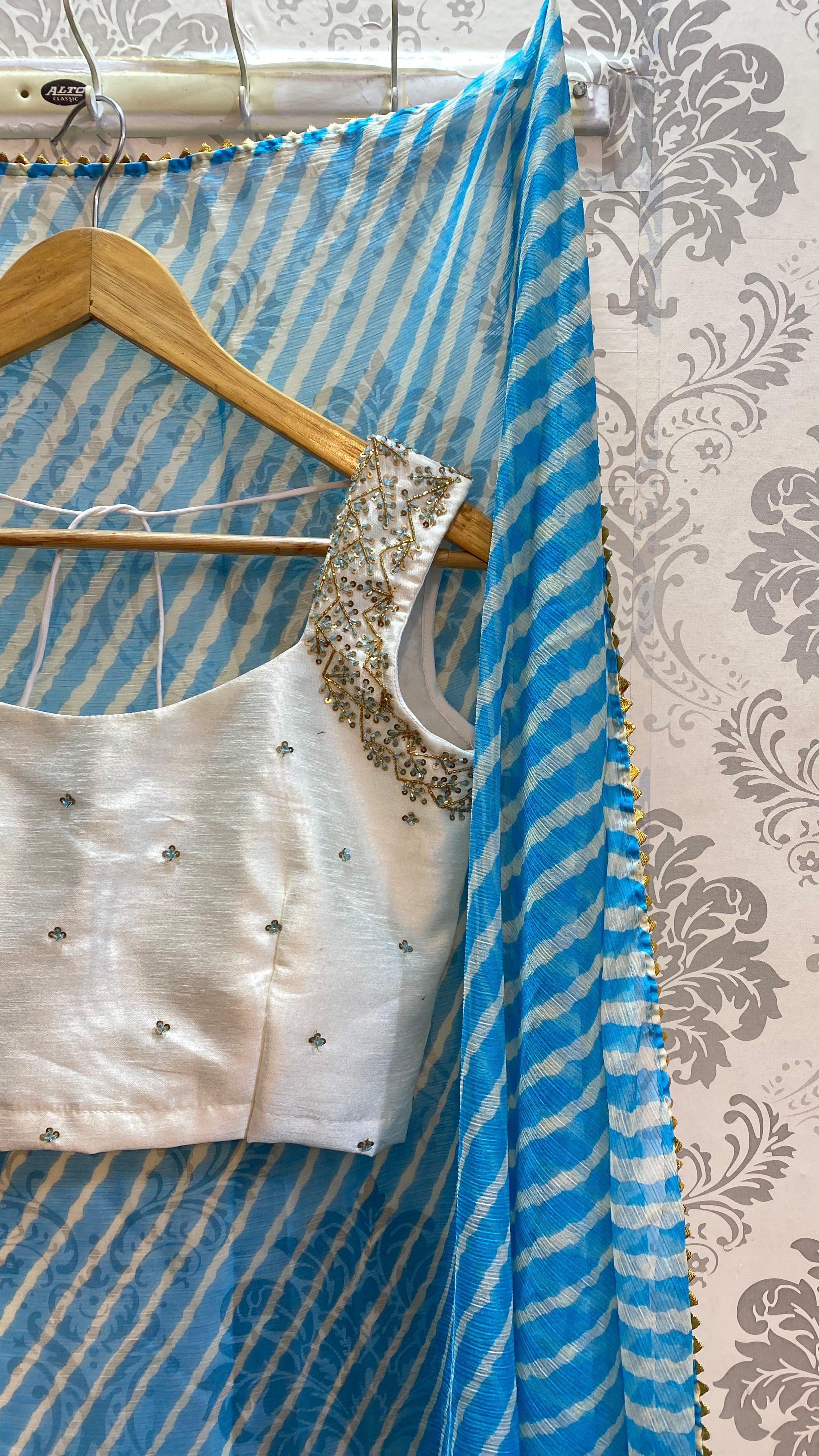 White Sleeveless handmade blouse - Threads