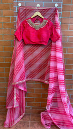 Hand worked pink heavy Jewel Neck Blouse - Threads