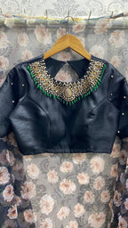 Threads New Black Silk Jewel Neck blouse Series - Threads