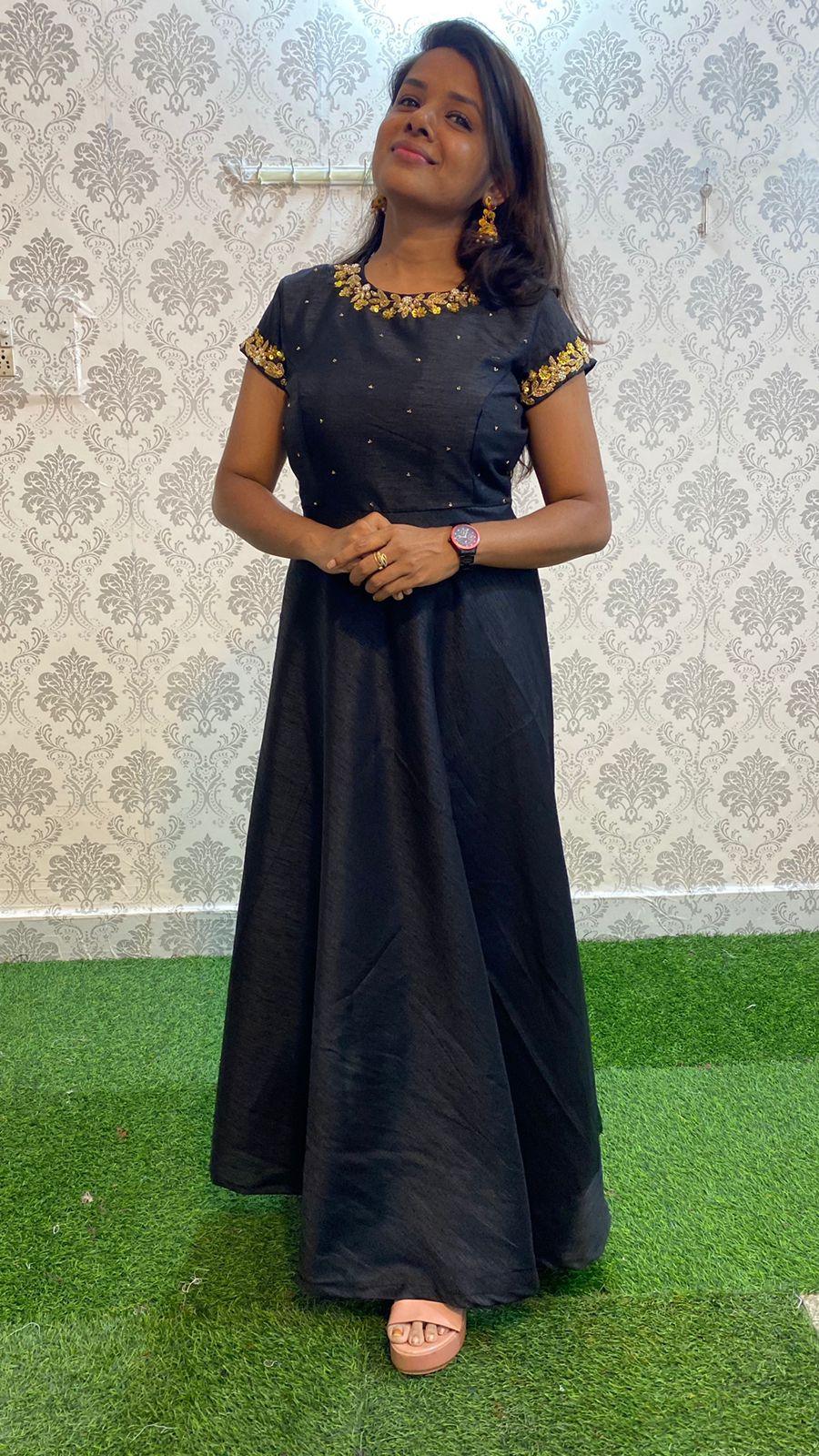Exciting festive wear black silk organza salwar - Threads
