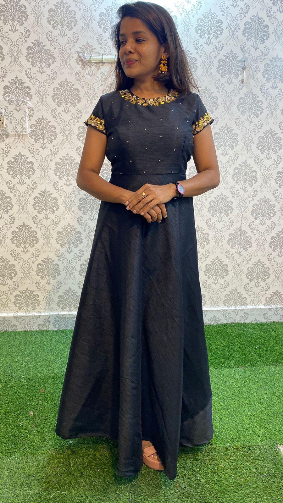 Exciting festive wear black silk organza salwar - Threads