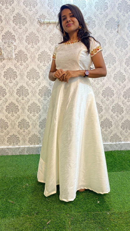 Beautiful latest design white party wear salwar for women