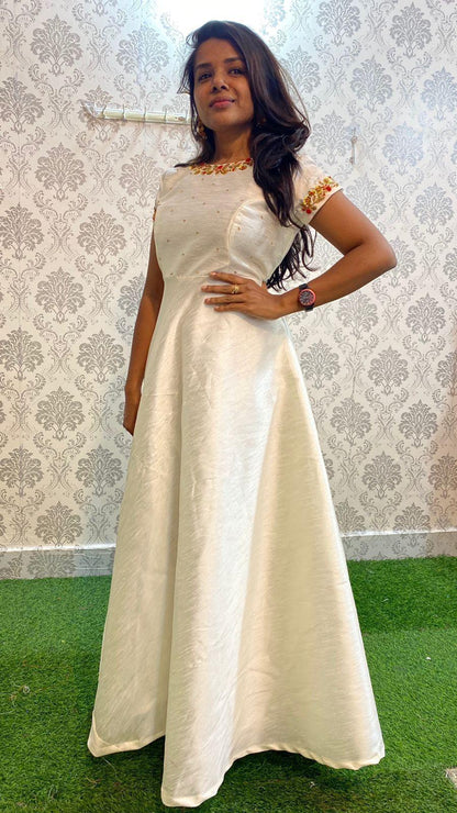 Beautiful latest design white party wear salwar for women