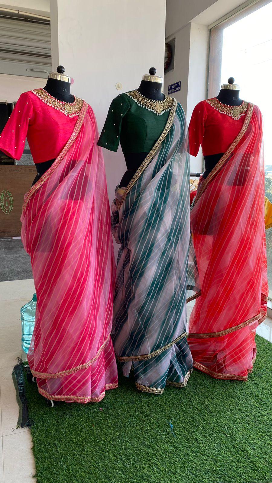 Hand worked Red Jewel Neck Blouse - Threads