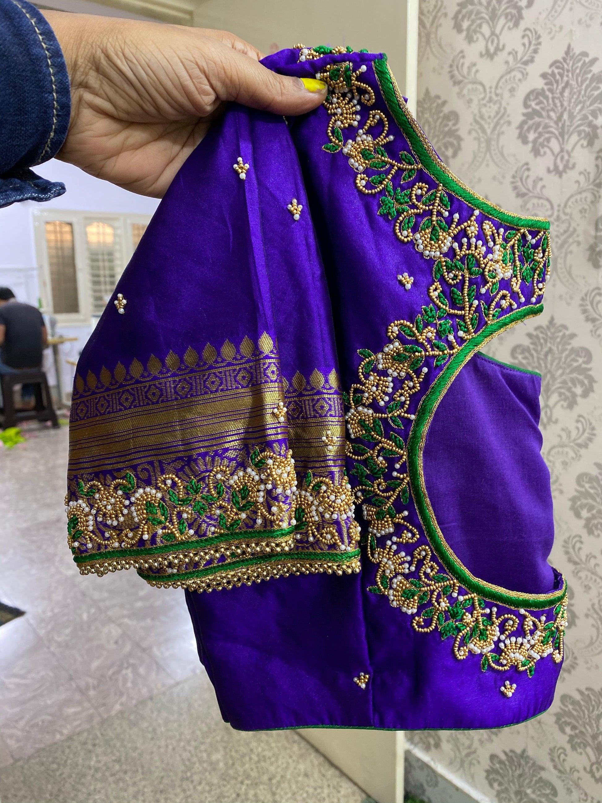 Bridal Blouse heavy Beads and Zardosi works - Threads