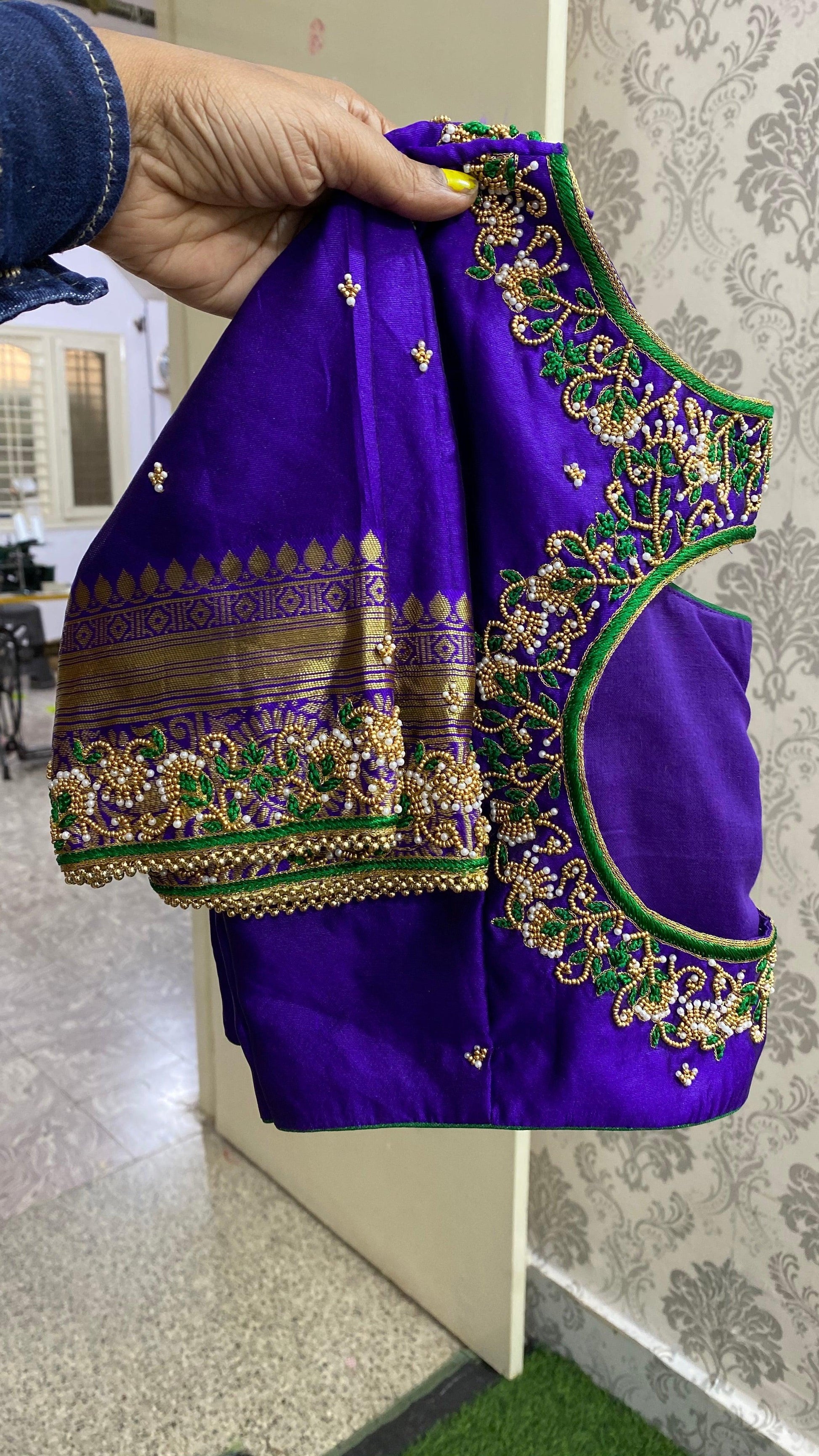 Bridal Blouse heavy Beads and Zardosi works - Threads