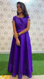 Elegant great purple silk festive wear salwar - Threads